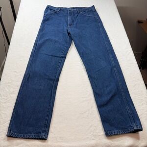 Rustler Denim Jeans Mens 36x32 Blue Good Straight Leg 100% Cotton 87621PW